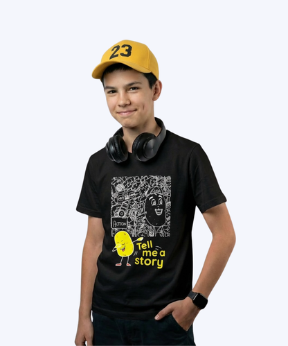 Doodle Tee In Deep Black