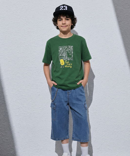 Doodle Tee In Leafy Green