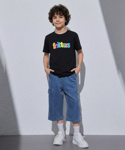 Color Pop Tee In Midnight Black