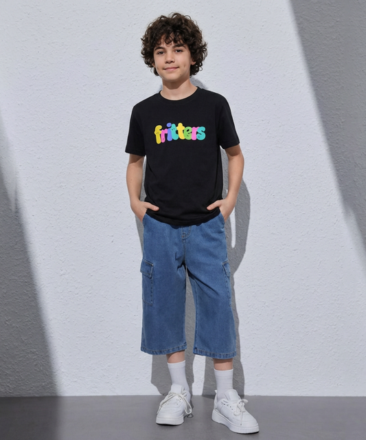 Color Pop Tee In Midnight Black