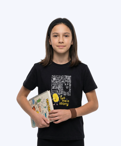 Doodle Tee In Deep Black