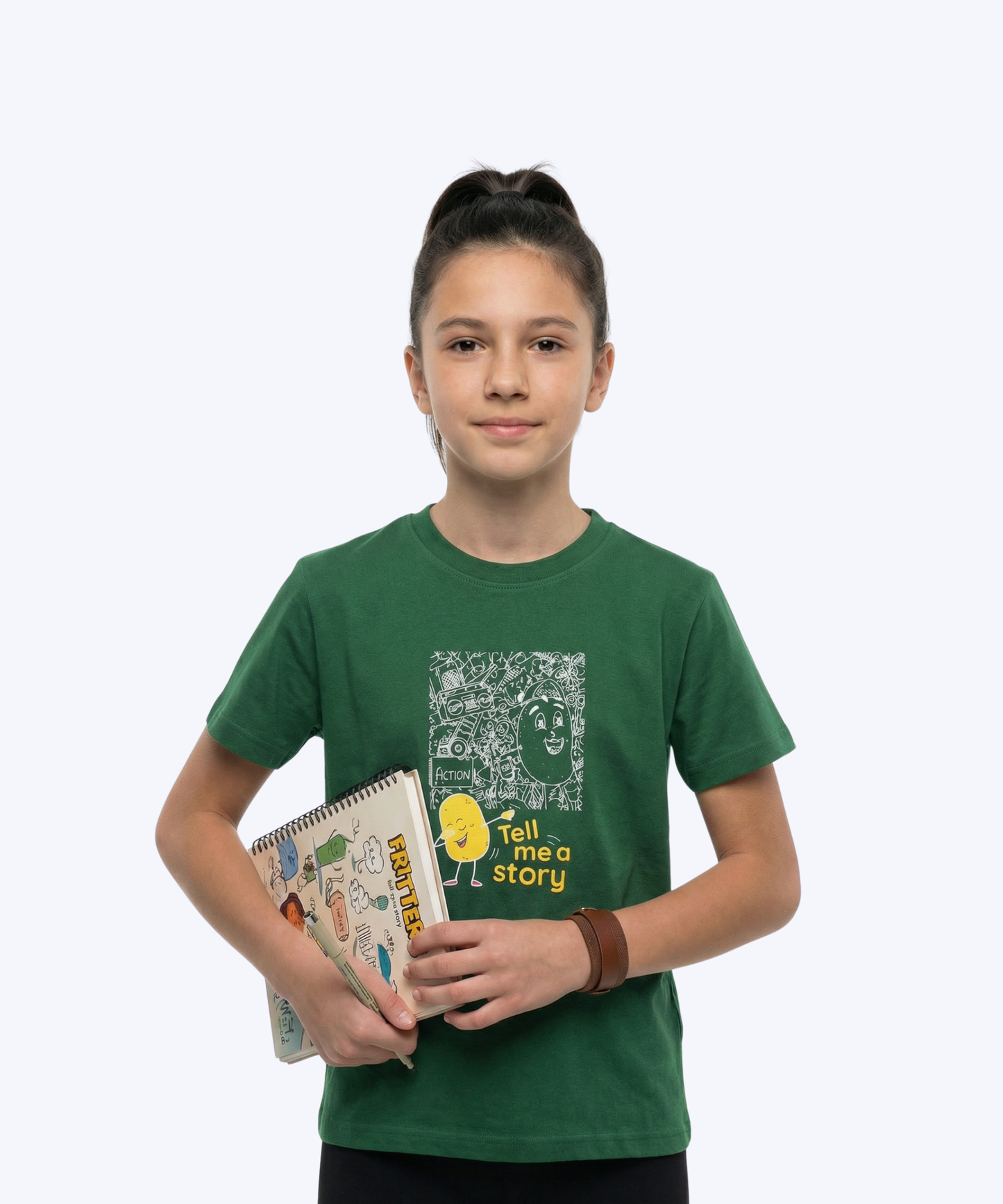 Doodle Tee In Leafy Green