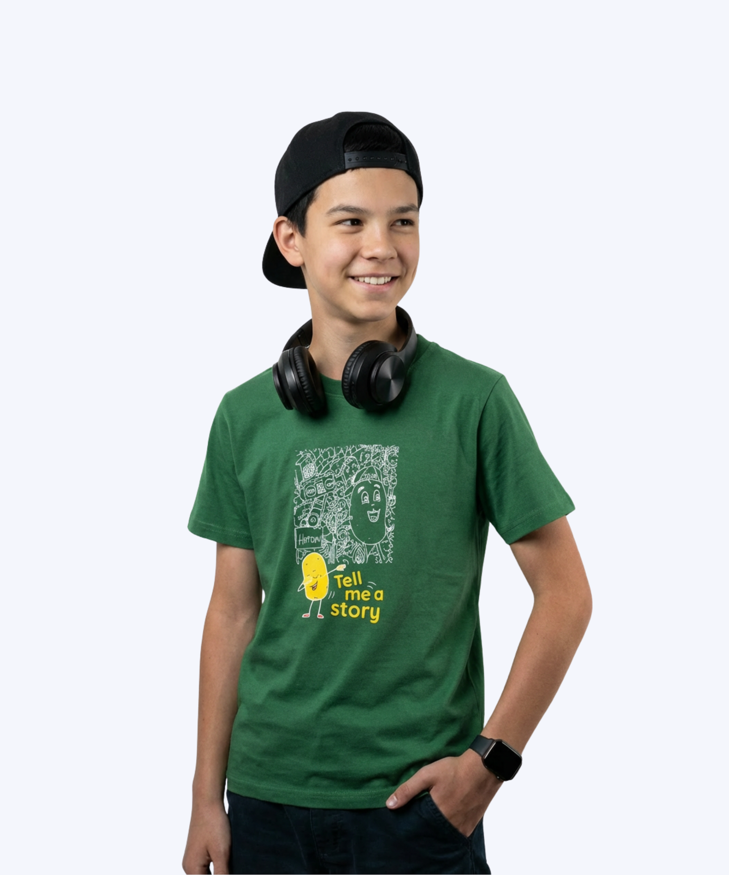 Doodle Tee In Leafy Green
