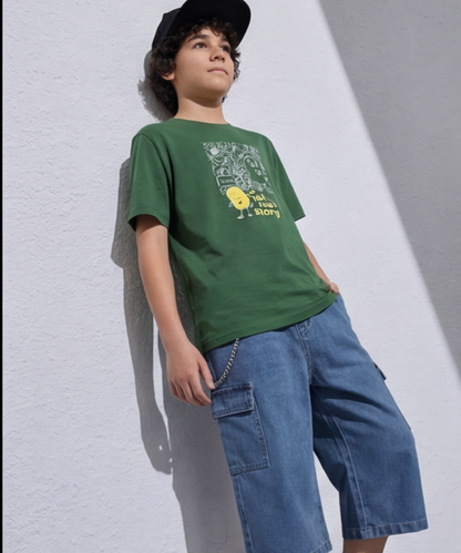 Doodle Tee In Leafy Green
