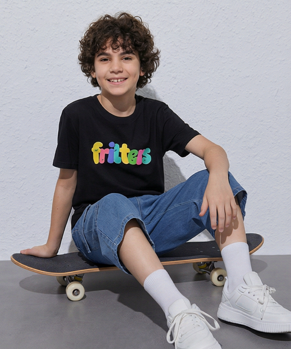 Color Pop Tee In Midnight Black