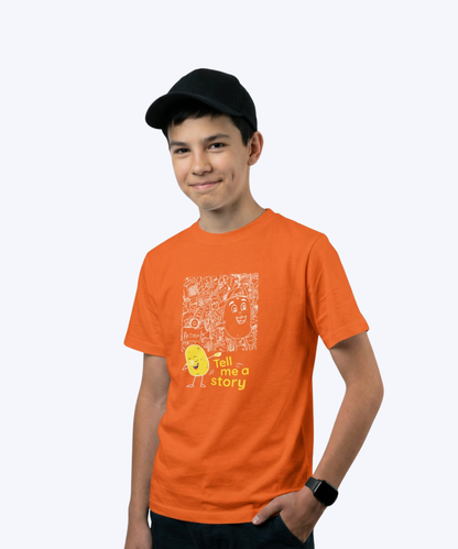Doodle Tee In Sunset Orange