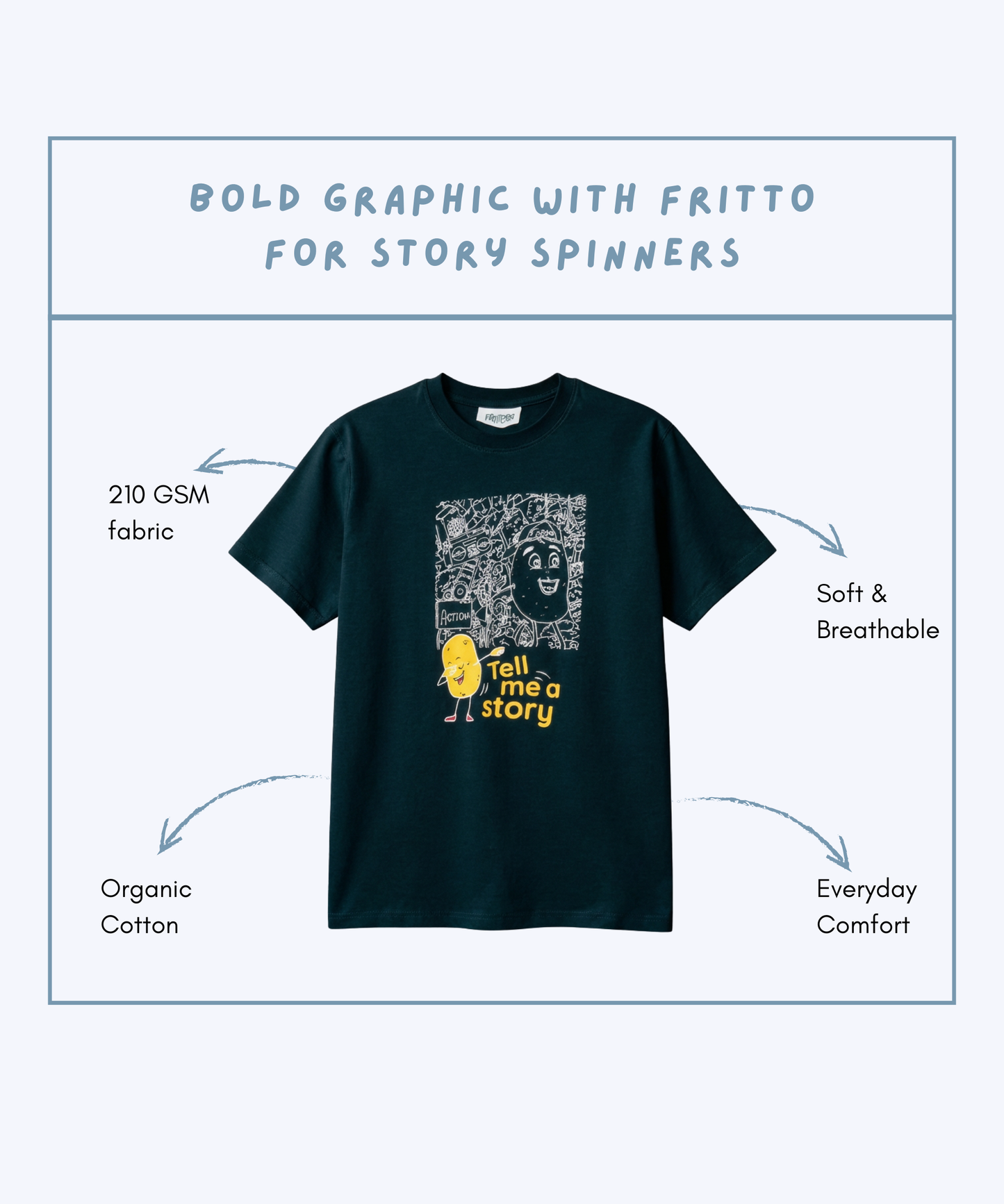 Doodle Tee In Deep Black