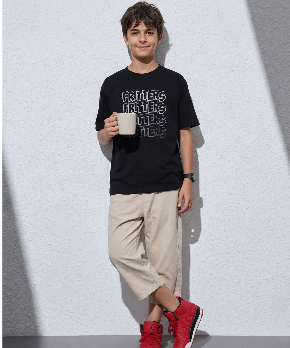 Layering Tee In Ink Spill Black