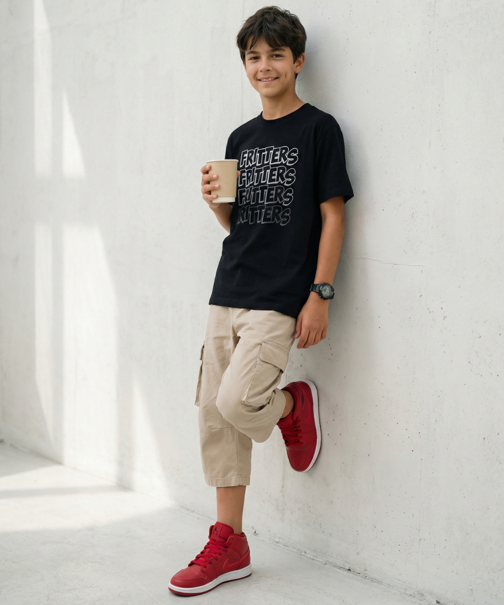 Layering Tee In Ink Spill Black