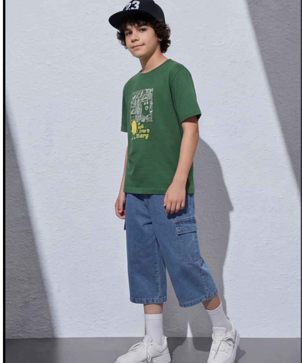 Doodle Tee In Leafy Green