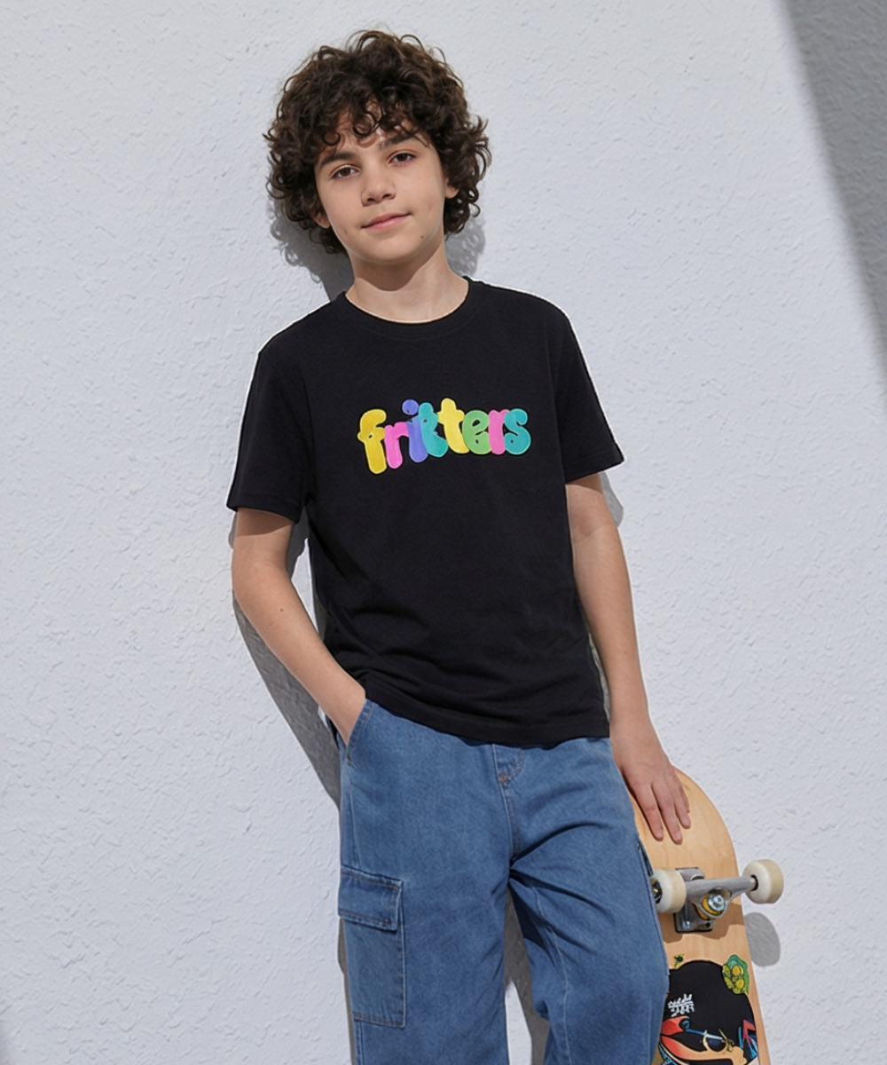 Color Pop Tee In Midnight Black