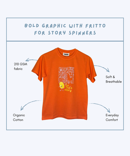 Doodle Tee In Sunset Orange
