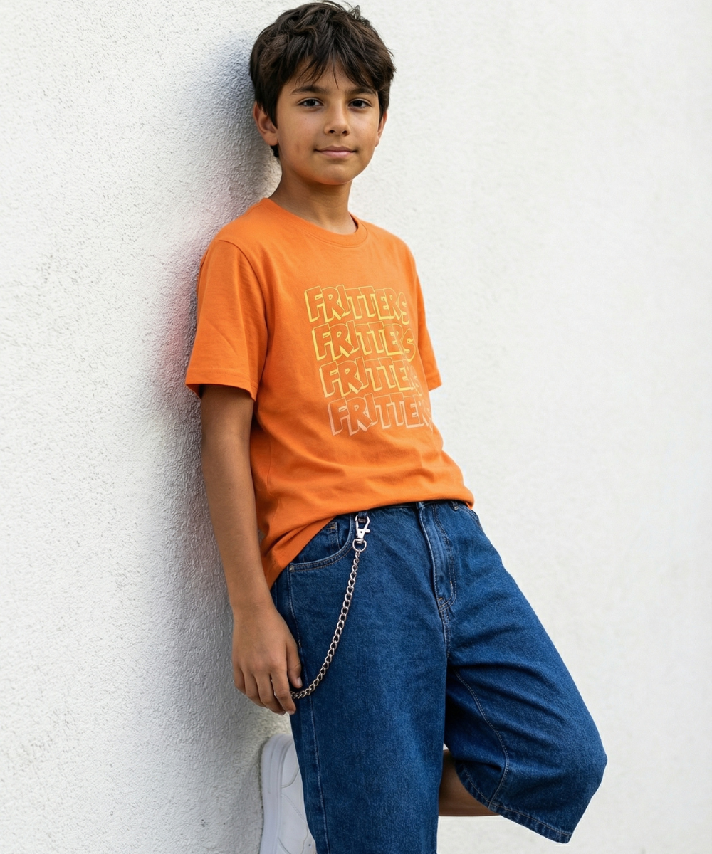 Layering Tee In Sunset Orange