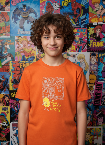 Doodle Tee In Sunset Orange