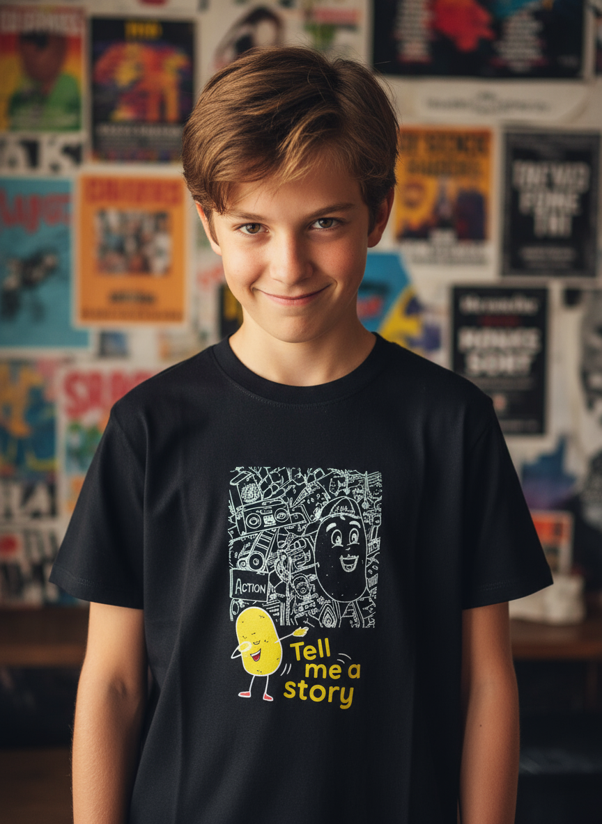 Doodle Tee In Deep Black