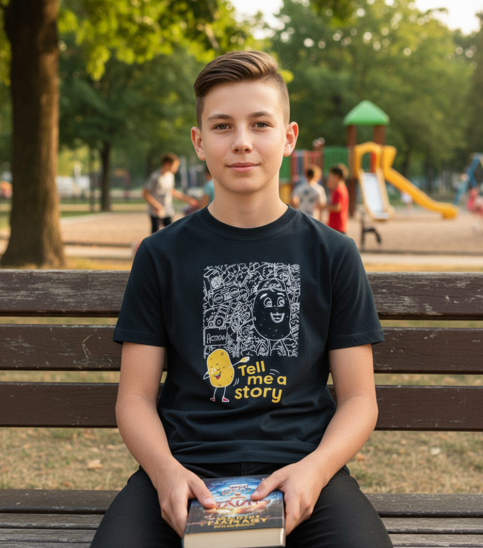 Doodle Tee In Deep Black