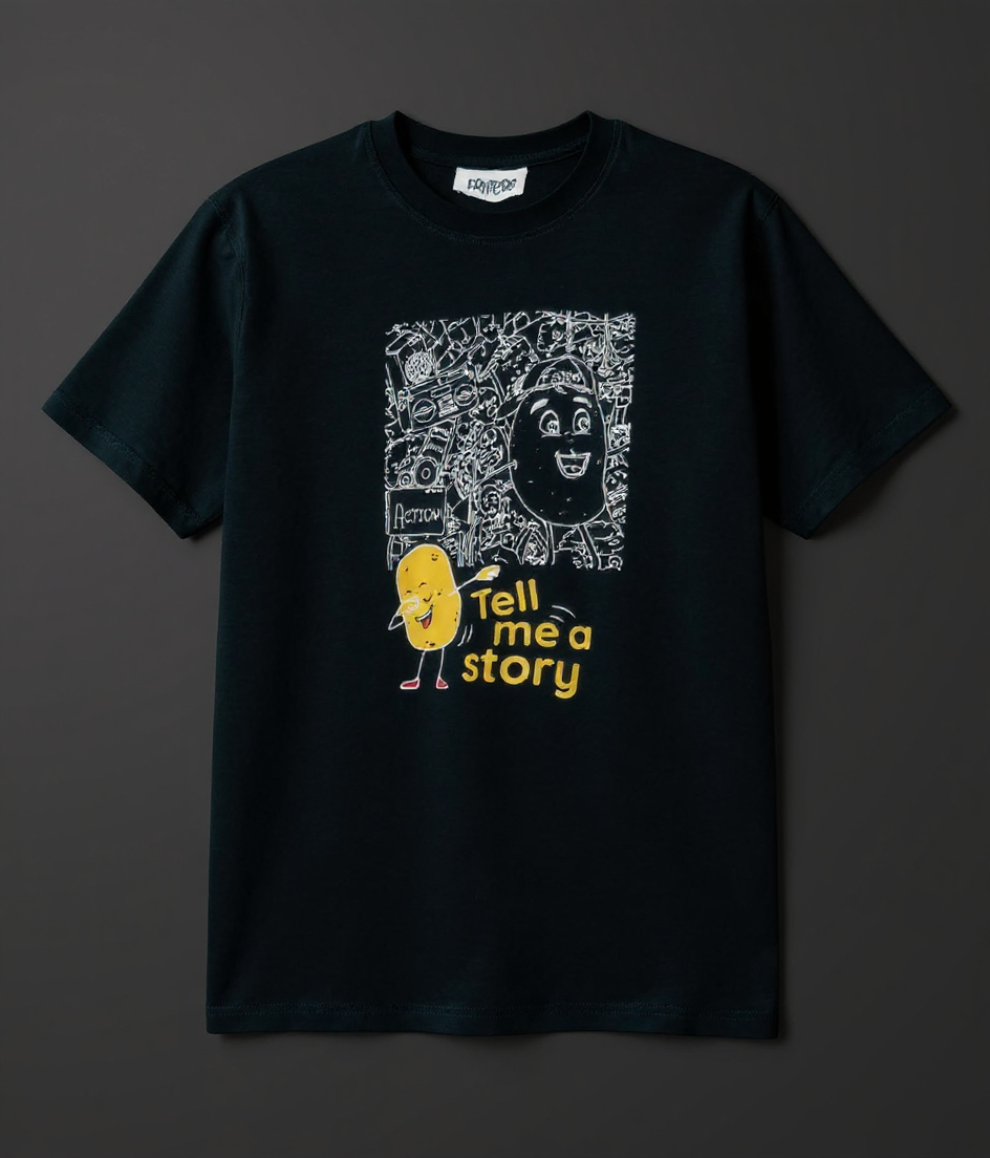 Doodle Tee In Deep Black