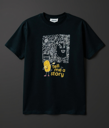 Doodle Tee In Deep Black