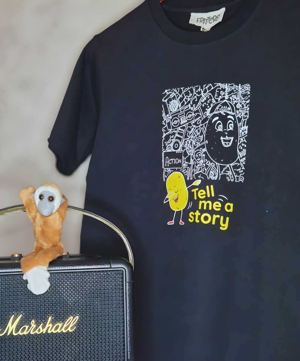 Doodle Tee In Deep Black