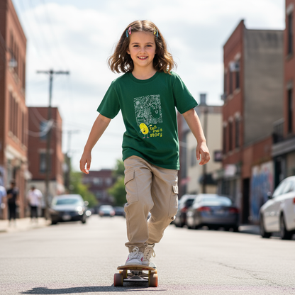 Doodle Tee In Leafy Green