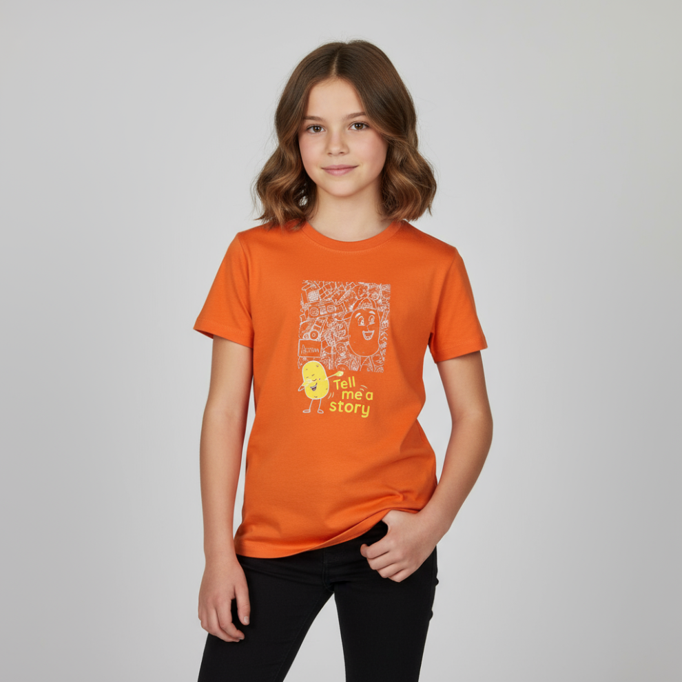 Doodle Tee In Sunset Orange