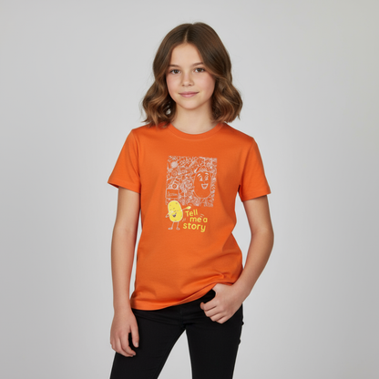 Doodle Tee In Sunset Orange
