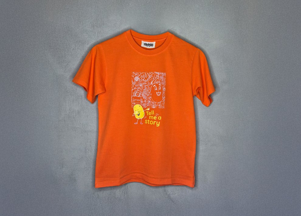 Doodle Tee In Sunset Orange