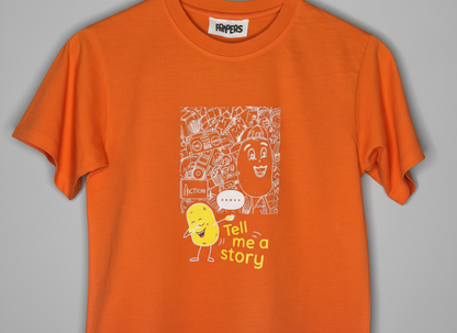 Doodle Tee In Sunset Orange